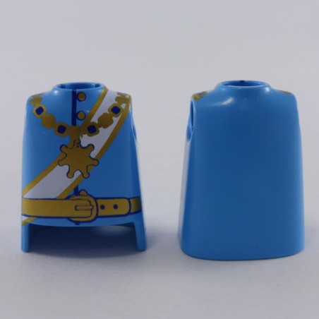 Playmobil 24432 Playmobil Set of 2 Light Blue Officer Busts with Gold Medal and Belt