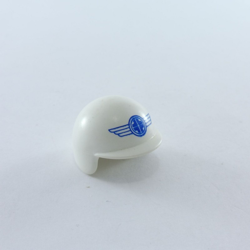 Playmobil 18102 Playmobil Casque de Moto Blanc Insigne Bleu