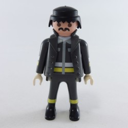 Playmobil 14047 Playmobil Man Fireman Holding Gray with Gray Vest