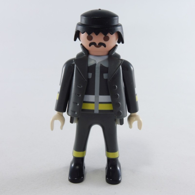 Playmobil 14047 Playmobil Homme Pompier Tenue Grise avec Gilet Gris