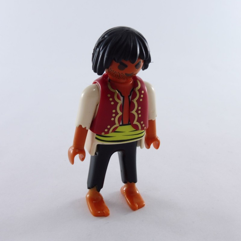 Playmobil 1570 Playmobil Black and White Pirate Hispanic Red Vest