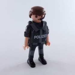 Playmobil 2042 Playmobil Police Man Gray and Black with Microphone