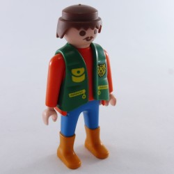 Playmobil 28683 Playmobil Man Blue Top Orange Orange Boots Vest Green Zoo